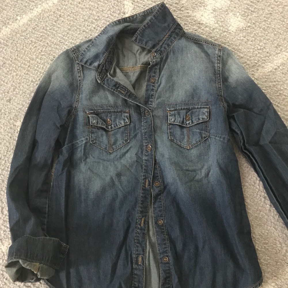 Jean look cotton shirt